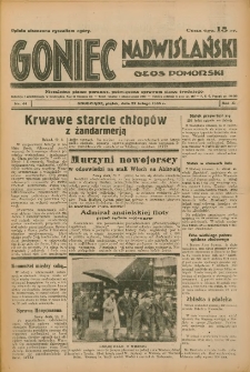 Goniec Nadwiślański: Głos Pomorski: Niezależne pismo poranne, poświęcone sprawom stanu średniego 1935.02.22 R.11 Nr44