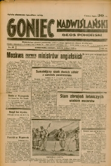 Goniec Nadwiślański: Głos Pomorski: Niezależne pismo poranne, poświęcone sprawom stanu średniego 1935.02.24 R.11 Nr46