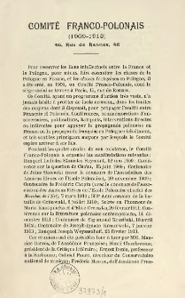 Comit&eacute; Franco-Polonais (1909-1913) : 45, Rue de Rennes, 45
