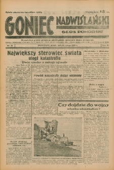 Goniec Nadwiślański: Głos Pomorski: Niezależne pismo poranne, poświęcone sprawom stanu średniego 1935.02.15 R.11 Nr38
