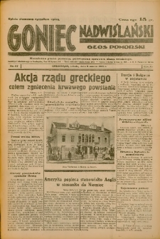 Goniec Nadwiślański: Głos Pomorski: Niezależne pismo poranne, poświęcone sprawom stanu średniego 1935.03.09 R.11 Nr57