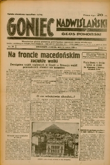 Goniec Nadwiślański: Głos Pomorski: Niezależne pismo poranne, poświęcone sprawom stanu średniego 1935.03.10 R.11 Nr58