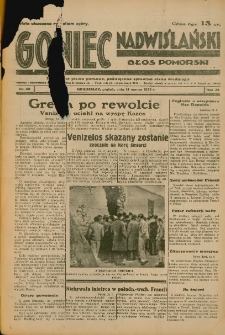 Goniec Nadwiślański: Głos Pomorski: Niezależne pismo poranne, poświęcone sprawom stanu średniego 1935.03.15 R.11 Nr62