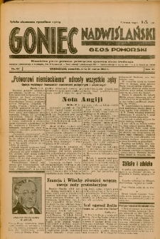Goniec Nadwiślański: Głos Pomorski: Niezależne pismo poranne, poświęcone sprawom stanu średniego 1935.03.21 R.11 Nr67