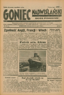 Goniec Nadwiślański: Głos Pomorski: Niezależne pismo poranne, poświęcone sprawom stanu średniego 1935.03.24 R.11 Nr70