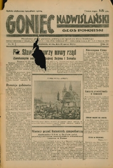 Goniec Nadwiślański: Głos Pomorski: Niezależne pismo poranne, poświęcone sprawom stanu średniego 1935.03.30 R.11 Nr75