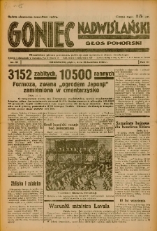 Goniec Nadwiślański: Głos Pomorski: Niezależne pismo poranne, poświęcone sprawom stanu średniego 1935.04.26 R.11 Nr97