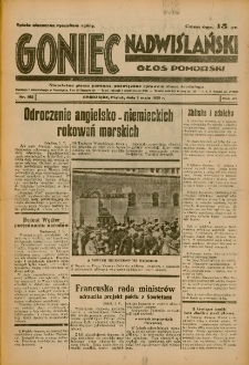 Goniec Nadwiślański: Głos Pomorski: Niezależne pismo poranne, poświęcone sprawom stanu średniego 1935.05.03 R.11 Nr103