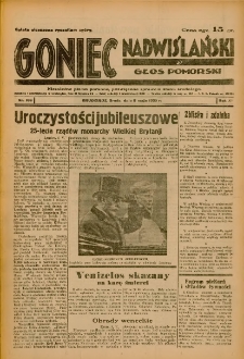 Goniec Nadwiślański: Głos Pomorski: Niezależne pismo poranne, poświęcone sprawom stanu średniego 1935.05.08 R.11 Nr106