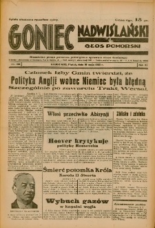 Goniec Nadwiślański: Głos Pomorski: Niezależne pismo poranne, poświęcone sprawom stanu średniego 1935.05.10 R.11 Nr108
