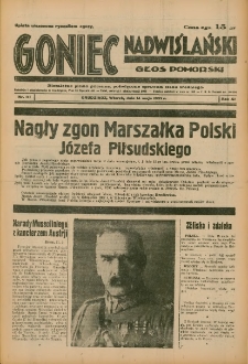 Goniec Nadwiślański: Głos Pomorski: Niezależne pismo poranne, poświęcone sprawom stanu średniego 1935.05.14 R.11 Nr111