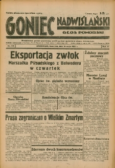 Goniec Nadwiślański: Głos Pomorski: Niezależne pismo poranne, poświęcone sprawom stanu średniego 1935.05.16 R.11 Nr113