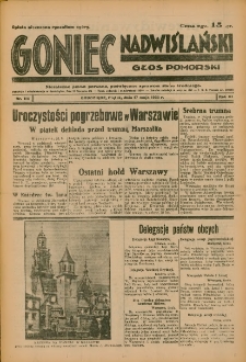 Goniec Nadwiślański: Głos Pomorski: Niezależne pismo poranne, poświęcone sprawom stanu średniego 1935.05.17 R.11 Nr114