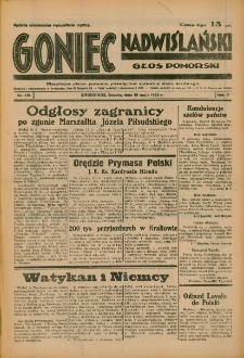 Goniec Nadwiślański: Głos Pomorski: Niezależne pismo poranne, poświęcone sprawom stanu średniego 1935.05.18 R.11 Nr115