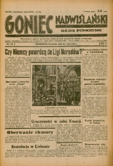 Goniec Nadwiślański: Głos Pomorski: Niezależne pismo poranne, poświęcone sprawom stanu średniego 1935.05.23 R.11 Nr119