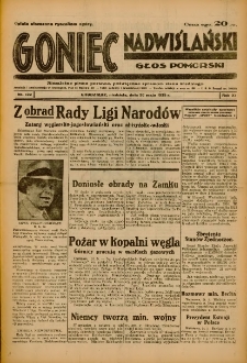 Goniec Nadwiślański: Głos Pomorski: Niezależne pismo poranne, poświęcone sprawom stanu średniego 1935.05.26 R.11 Nr122