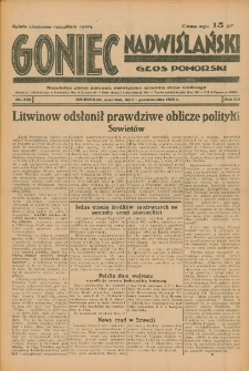 Goniec Nadwiślański: Głos Pomorski: Niezależne pismo poranne, poświęcone sprawom stanu średniego 1936.10.01 R.12 Nr228