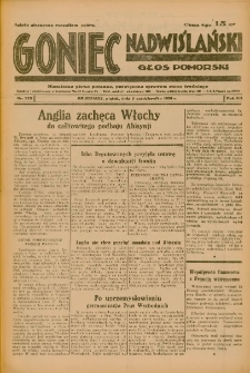 Goniec Nadwiślański: Głos Pomorski: Niezależne pismo poranne, poświęcone sprawom stanu średniego 1936.10.02 R.12 Nr229