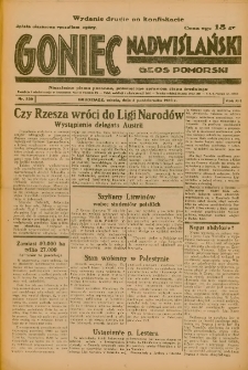 Goniec Nadwiślański: Głos Pomorski: Niezależne pismo poranne, poświęcone sprawom stanu średniego 1936.10.03 R.12 Nr230