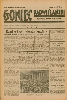 Goniec Nadwiślański: Głos Pomorski: Niezależne pismo poranne, poświęcone sprawom stanu średniego 1936.10.14 R.12 Nr239A