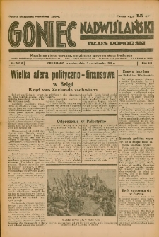 Goniec Nadwiślański: Głos Pomorski: Niezależne pismo poranne, poświęcone sprawom stanu średniego 1936.10.15 R.12 Nr240A