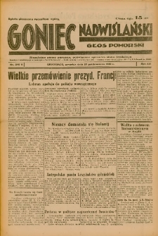 Goniec Nadwiślański: Głos Pomorski: Niezależne pismo poranne, poświęcone sprawom stanu średniego 1936.10.22 R.12 Nr246A