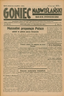 Goniec Nadwiślański: Głos Pomorski: Niezależne pismo poranne, poświęcone sprawom stanu średniego 1936.10.30 R.12 Nr253A