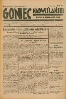 Goniec Nadwiślański: Głos Pomorski: Niezależne pismo poranne, poświęcone sprawom stanu średniego 1936.11.03 R.12 Nr256A