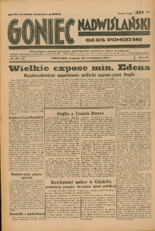 Goniec Nadwiślański: Głos Pomorski: Niezależne pismo poranne, poświęcone sprawom stanu średniego 1936.11.08 R.12 Nr261A