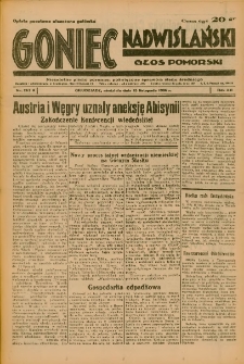 Goniec Nadwiślański: Głos Pomorski: Niezależne pismo poranne, poświęcone sprawom stanu średniego 1936.11.15 R.12 Nr267A