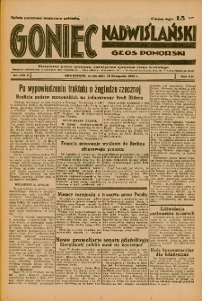Goniec Nadwiślański: Głos Pomorski: Niezależne pismo poranne, poświęcone sprawom stanu średniego 1936.11.18 R.12 Nr269A
