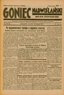 Goniec Nadwiślański: Głos Pomorski: Niezależne pismo poranne, poświęcone sprawom stanu średniego 1936.11.18 R.12 Nr269A