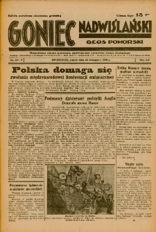Goniec Nadwiślański: Głos Pomorski: Niezależne pismo poranne, poświęcone sprawom stanu średniego 1936.11.20 R.12 Nr271A