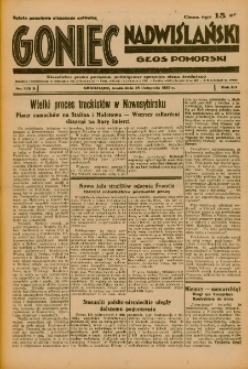 Goniec Nadwiślański: Głos Pomorski: Niezależne pismo poranne, poświęcone sprawom stanu średniego 1936.11.25 R.12 Nr275A
