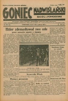 Goniec Nadwiślański: Głos Pomorski: Niezależne pismo poranne, poświęcone sprawom stanu średniego 1936.12.01 R.12 Nr281A