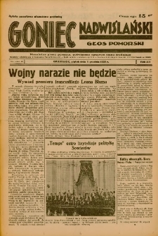 Goniec Nadwiślański: Głos Pomorski: Niezależne pismo poranne, poświęcone sprawom stanu średniego 1936.12.04 R.12 Nr283A
