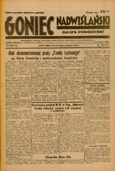 Goniec Nadwiślański: Głos Pomorski: Niezależne pismo poranne, poświęcone sprawom stanu średniego 1936.12.08 R.12 Nr286A