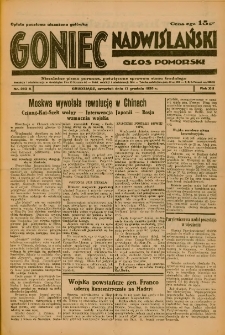 Goniec Nadwiślański: Głos Pomorski: Niezależne pismo poranne, poświęcone sprawom stanu średniego 1936.12.17 R.12 Nr293A