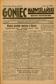 Goniec Nadwiślański: Głos Pomorski: Niezależne pismo poranne, poświęcone sprawom stanu średniego 1936.12.17 R.12 Nr293A