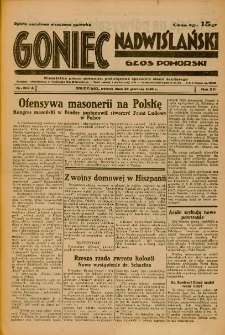 Goniec Nadwiślański: Głos Pomorski: Niezależne pismo poranne, poświęcone sprawom stanu średniego 1936.12.22 R.12 Nr296A