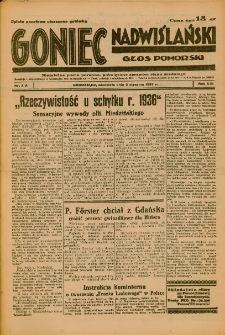 Goniec Nadwiślański: Głos Pomorski: Niezależne pismo poranne, poświęcone sprawom stanu średniego 1937.01.03 R.13 Nr2A