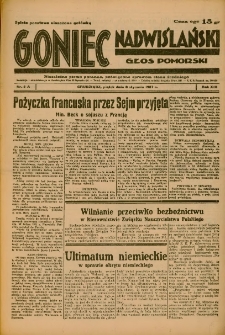 Goniec Nadwiślański: Głos Pomorski: Niezależne pismo poranne, poświęcone sprawom stanu średniego 1937.01.08 R.13 Nr5A