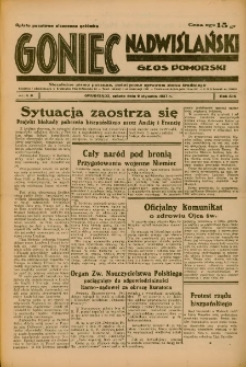 Goniec Nadwiślański: Głos Pomorski: Niezależne pismo poranne, poświęcone sprawom stanu średniego 1937.01.09 R.13 Nr6A