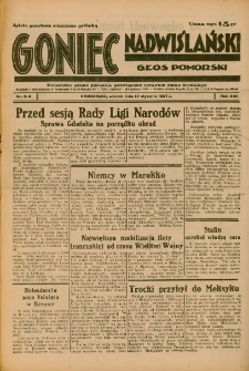 Goniec Nadwiślański: Głos Pomorski: Niezależne pismo poranne, poświęcone sprawom stanu średniego 1937.01.12 R.13 Nr8A