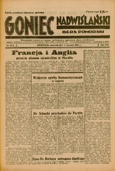 Goniec Nadwiślański: Głos Pomorski: Niezależne pismo poranne, poświęcone sprawom stanu średniego 1937.01.14 R.13 Nr10A