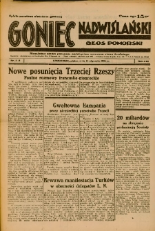 Goniec Nadwiślański: Głos Pomorski: Niezależne pismo poranne, poświęcone sprawom stanu średniego 1937.01.15 R.13 Nr11A