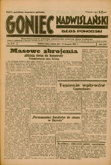 Goniec Nadwiślański: Głos Pomorski: Niezależne pismo poranne, poświęcone sprawom stanu średniego 1937.01.16 R.13 Nr12A