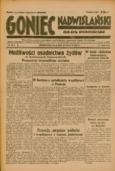 Goniec Nadwiślański: Głos Pomorski: Niezależne pismo poranne, poświęcone sprawom stanu średniego 1937.01.20 R.13 Nr15A