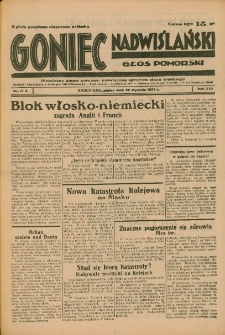 Goniec Nadwiślański: Głos Pomorski: Niezależne pismo poranne, poświęcone sprawom stanu średniego 1937.01.22 R.13 Nr17A