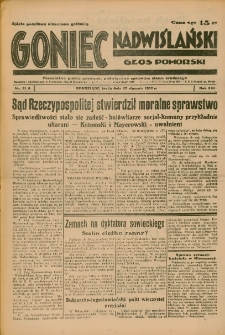 Goniec Nadwiślański: Głos Pomorski: Niezależne pismo poranne, poświęcone sprawom stanu średniego 1937.01.27 R.13 Nr21A